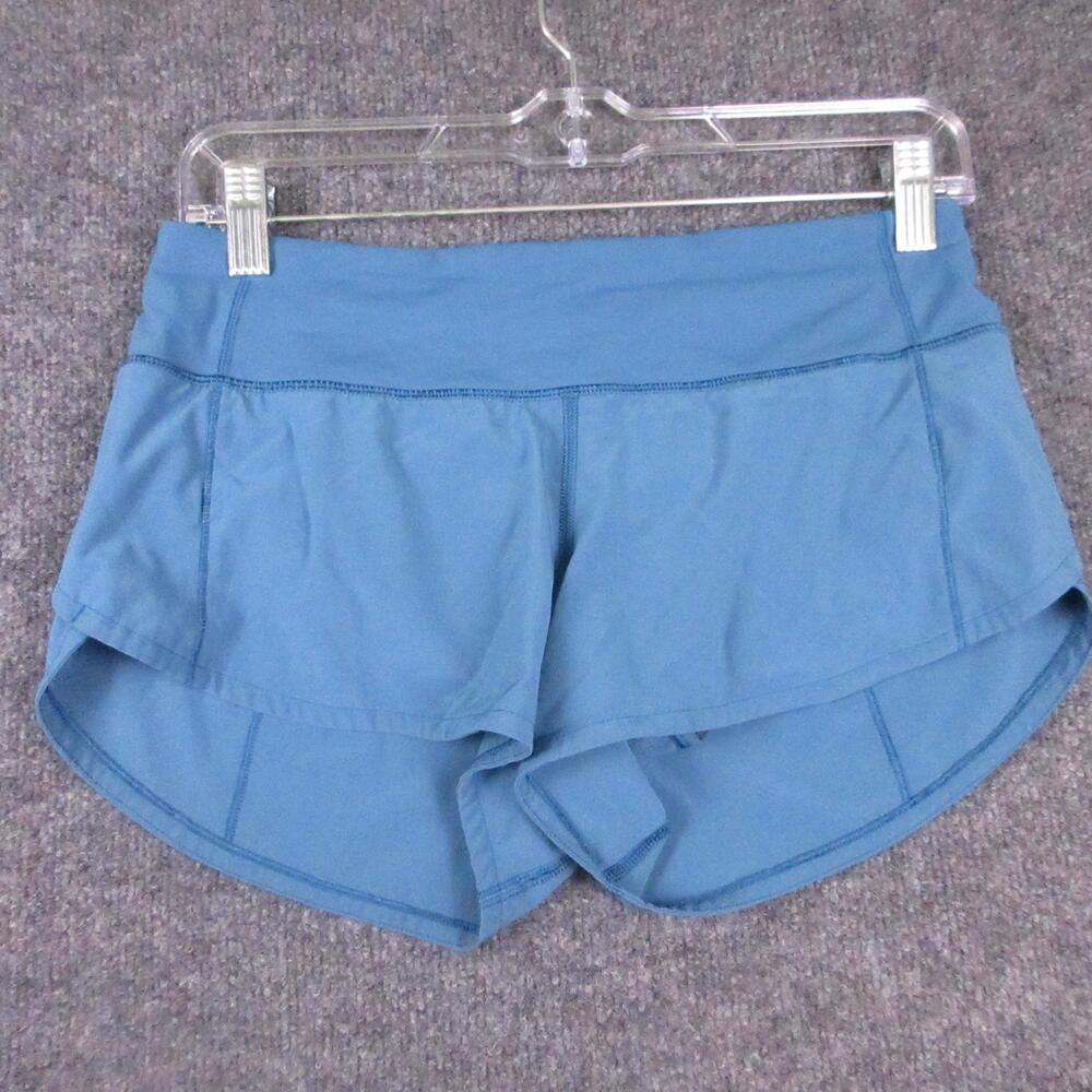 Lululemon Shorts Womens 4 Blue 2.5" Running Athletic Lined Zip Pocket